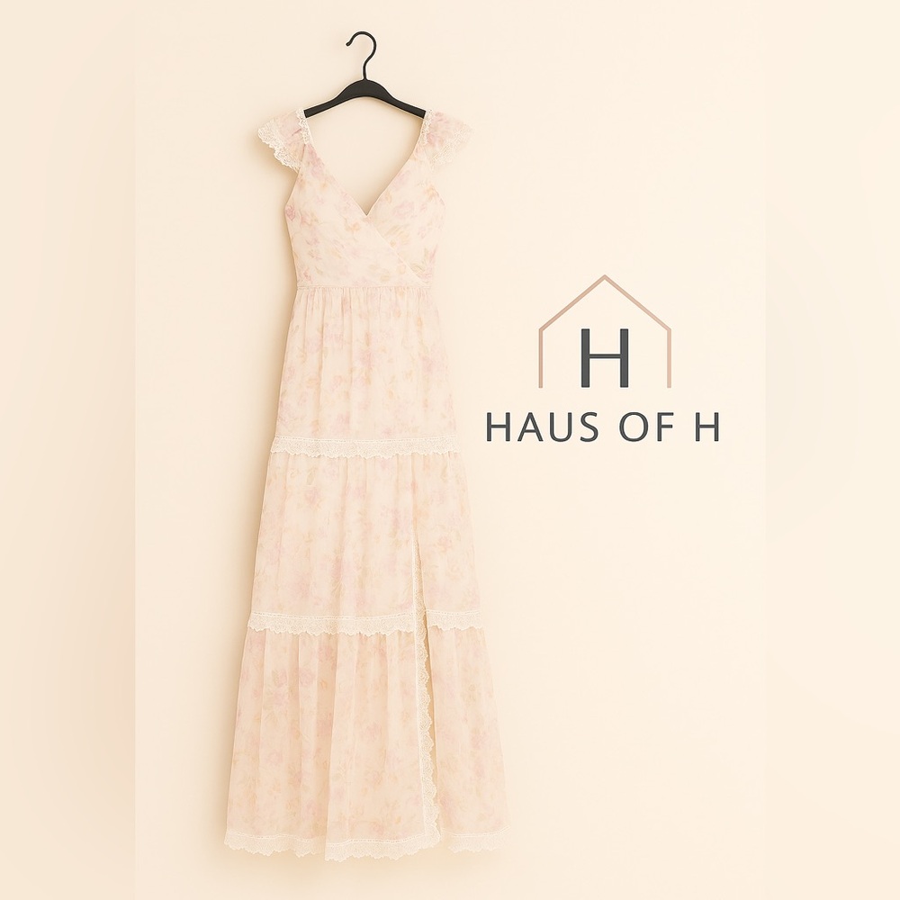 Urban Outfitters- Lulu's Lucia Lace Tiered Maxi Dress